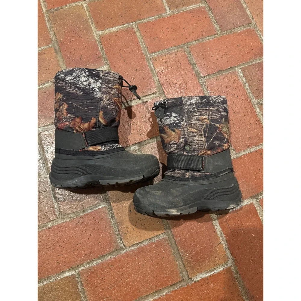Kamik Kids Camo Snow Boots‎ Size 13 Realtree Camouflage Winter Insulated Black